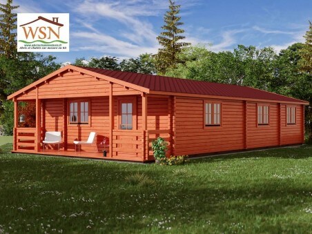 Chalet en bois  GIRONDE 94m² Dim. (7000x12000+1400-44mm)