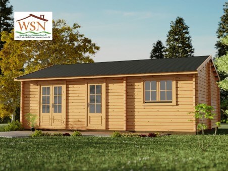 Chalet en bois VENDEE 48m² Dim. (8000x6000-44)