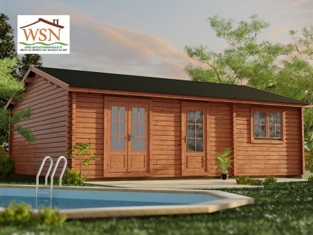 Chalet en bois VENDEE 48m² Dim. (8000x6000-44)