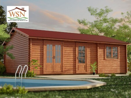 Chalet en bois VENDEE 48m² Dim. (8000x6000-44)