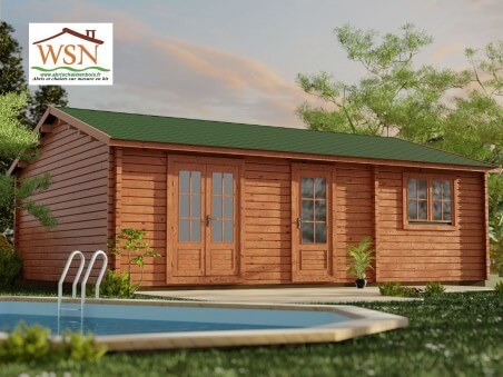 Chalet en bois VENDEE 48m² Dim. (8000x6000-44)