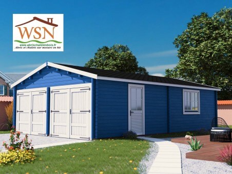 Garage en bois 54m² 2 portes WS 708 | WSN