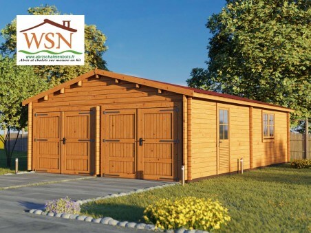 Garage en bois 54m² 2 portes WS 708 | WSN