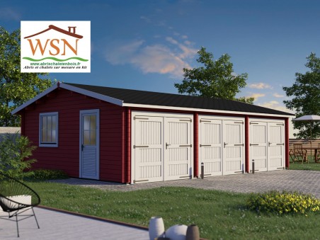 Garage en bois 54m² 3 places WS 714 | WSN