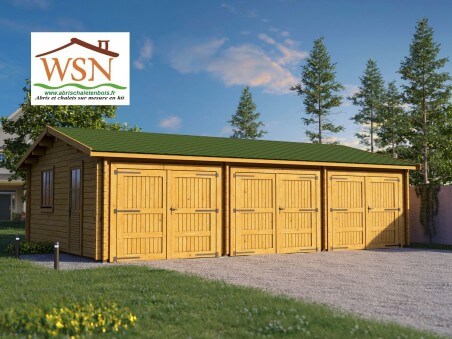 Garage en bois 54m² 3 places WS 714 | WSN